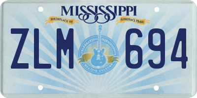 MS license plate ZLM694