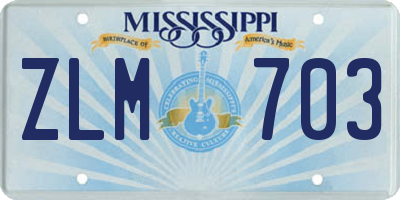 MS license plate ZLM703