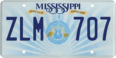 MS license plate ZLM707