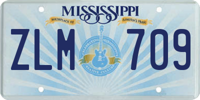 MS license plate ZLM709