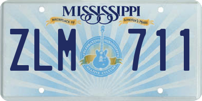MS license plate ZLM711