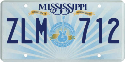 MS license plate ZLM712