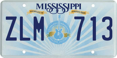 MS license plate ZLM713