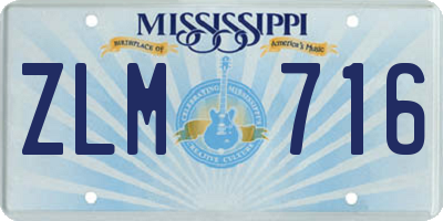 MS license plate ZLM716