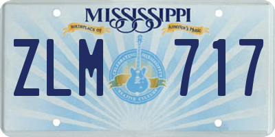 MS license plate ZLM717
