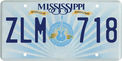 MS license plate ZLM718