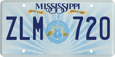 MS license plate ZLM720