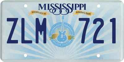 MS license plate ZLM721