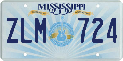 MS license plate ZLM724