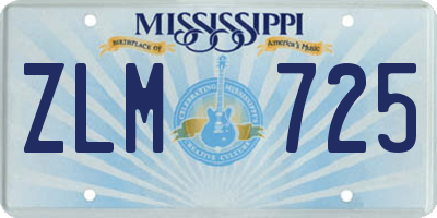 MS license plate ZLM725