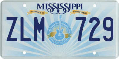 MS license plate ZLM729