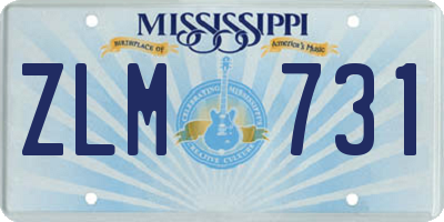 MS license plate ZLM731