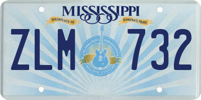 MS license plate ZLM732
