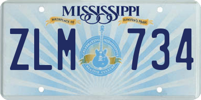 MS license plate ZLM734