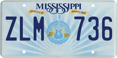 MS license plate ZLM736