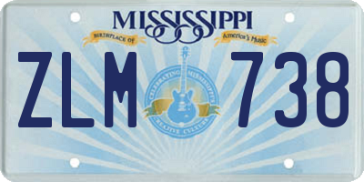 MS license plate ZLM738