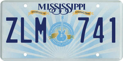 MS license plate ZLM741