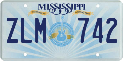 MS license plate ZLM742