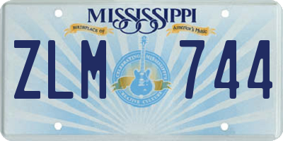 MS license plate ZLM744