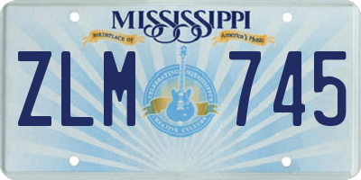 MS license plate ZLM745