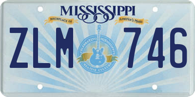 MS license plate ZLM746