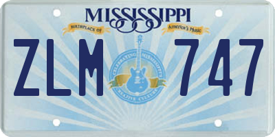MS license plate ZLM747