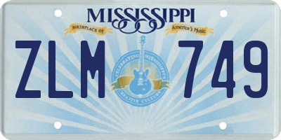 MS license plate ZLM749