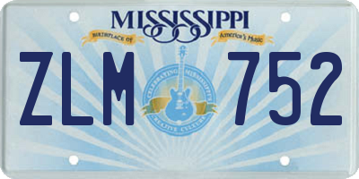 MS license plate ZLM752