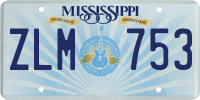 MS license plate ZLM753