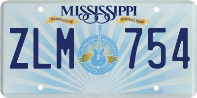 MS license plate ZLM754