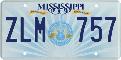 MS license plate ZLM757