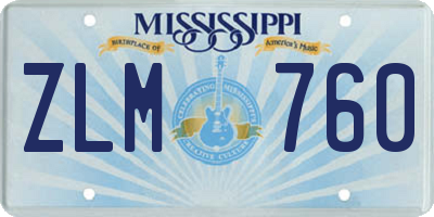 MS license plate ZLM760