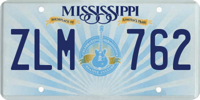 MS license plate ZLM762