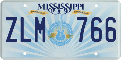 MS license plate ZLM766