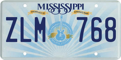 MS license plate ZLM768
