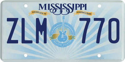 MS license plate ZLM770