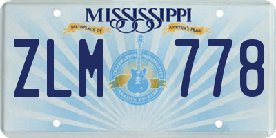 MS license plate ZLM778