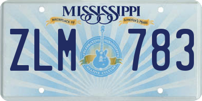MS license plate ZLM783