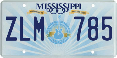 MS license plate ZLM785