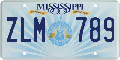 MS license plate ZLM789