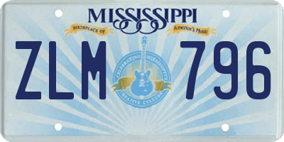 MS license plate ZLM796