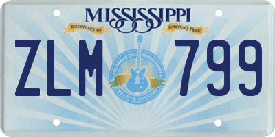 MS license plate ZLM799