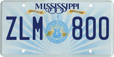 MS license plate ZLM800