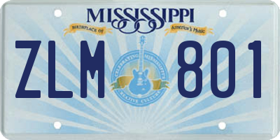 MS license plate ZLM801