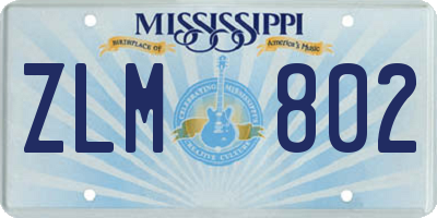 MS license plate ZLM802