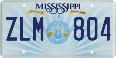 MS license plate ZLM804