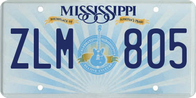MS license plate ZLM805