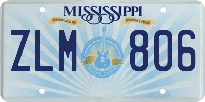 MS license plate ZLM806