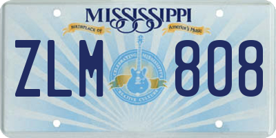 MS license plate ZLM808