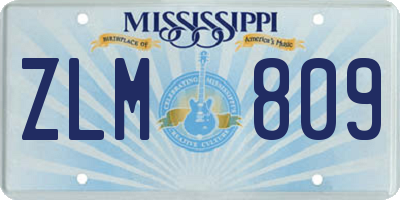 MS license plate ZLM809